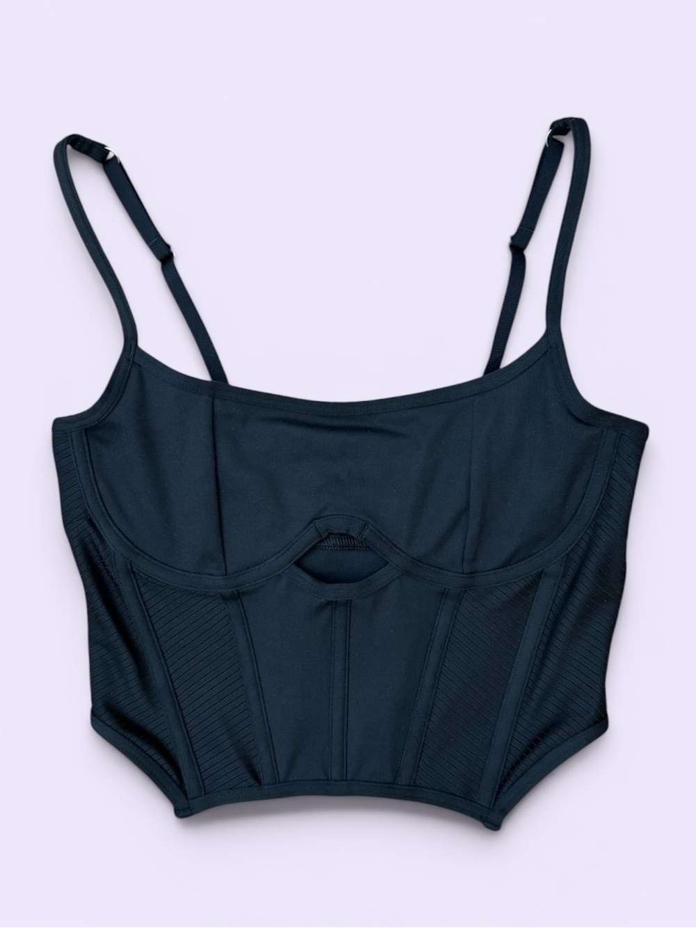 Gilly Hicks Keyhole Corset Bustier Top Ribbed Detailing